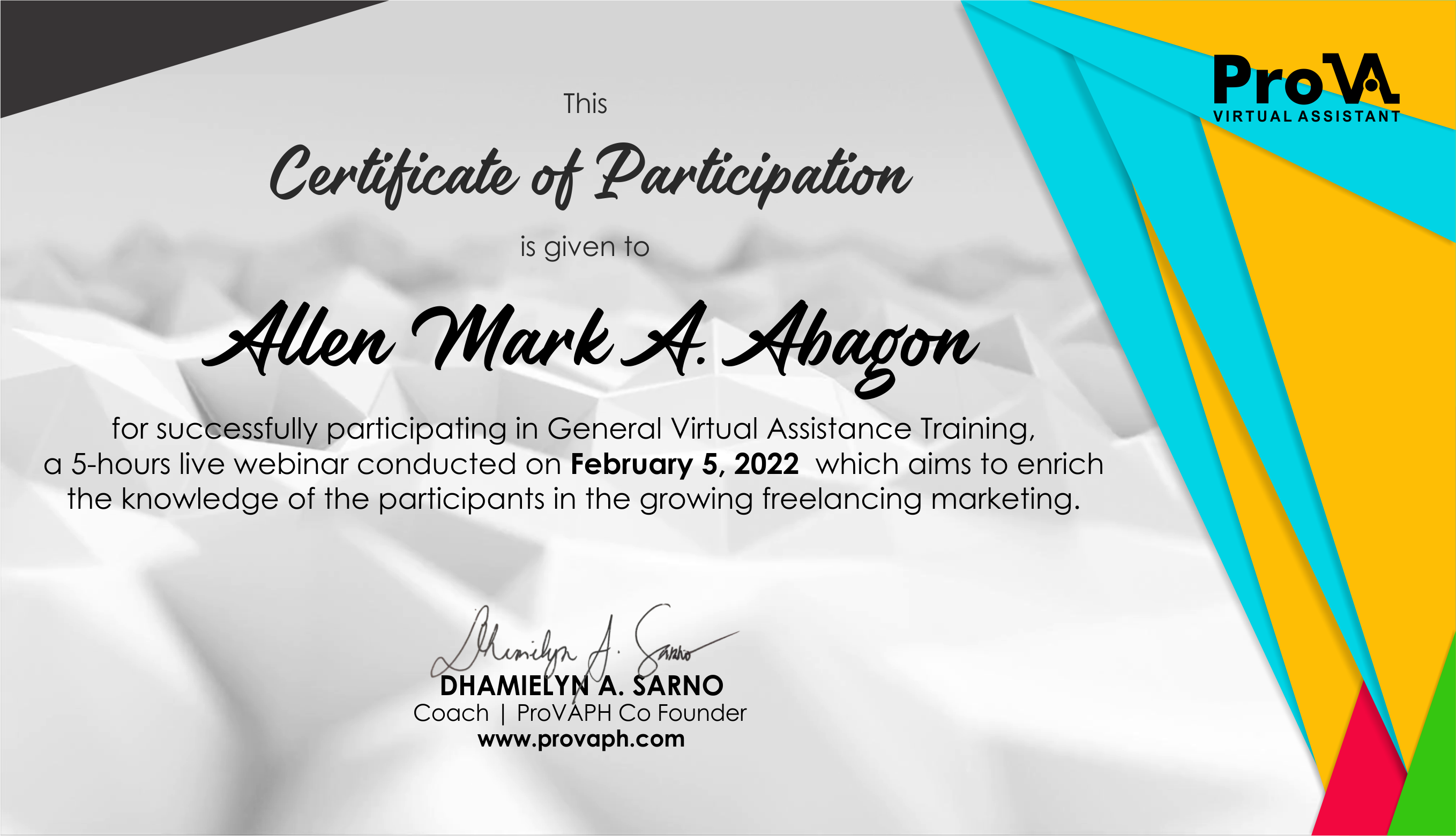 General Virtual Assistance Training
