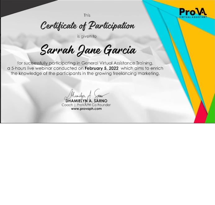 General Virtual Assistance Training