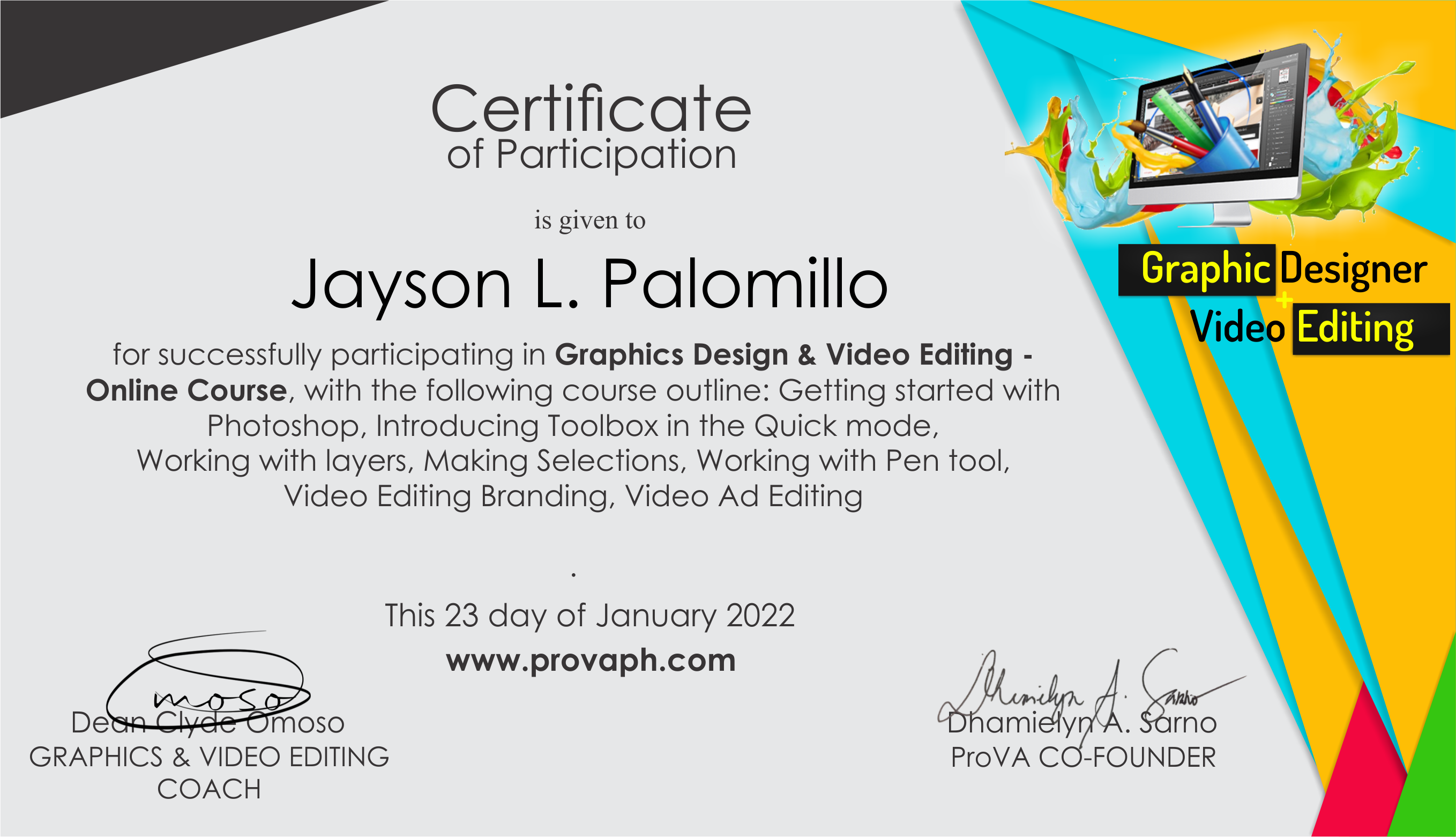 Pro Va Graphics Design Online Course