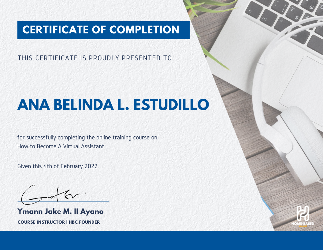 VIRTUAL ASSISTANT CERTIFICATE