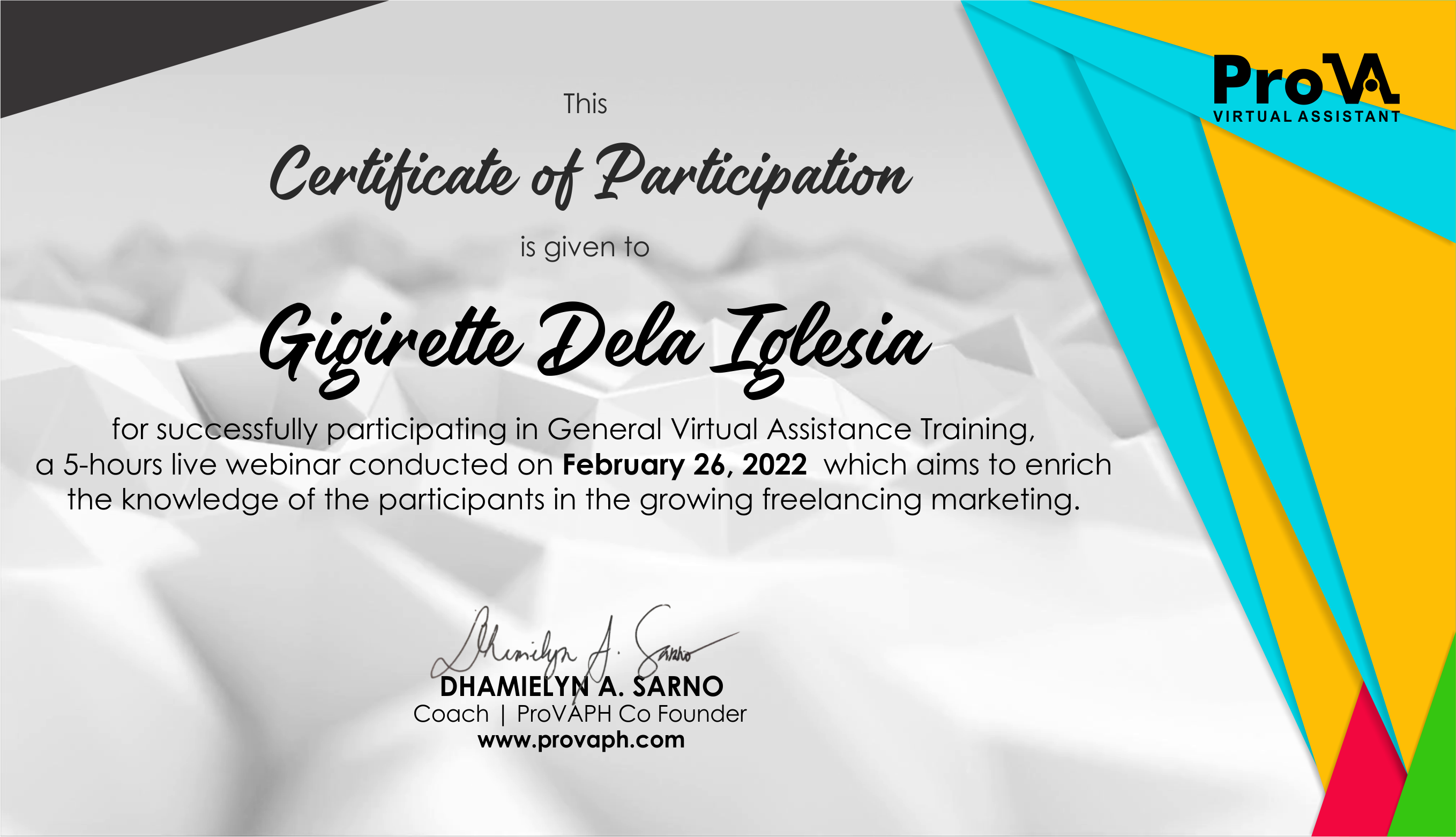 General Virtual Assistant Certificate