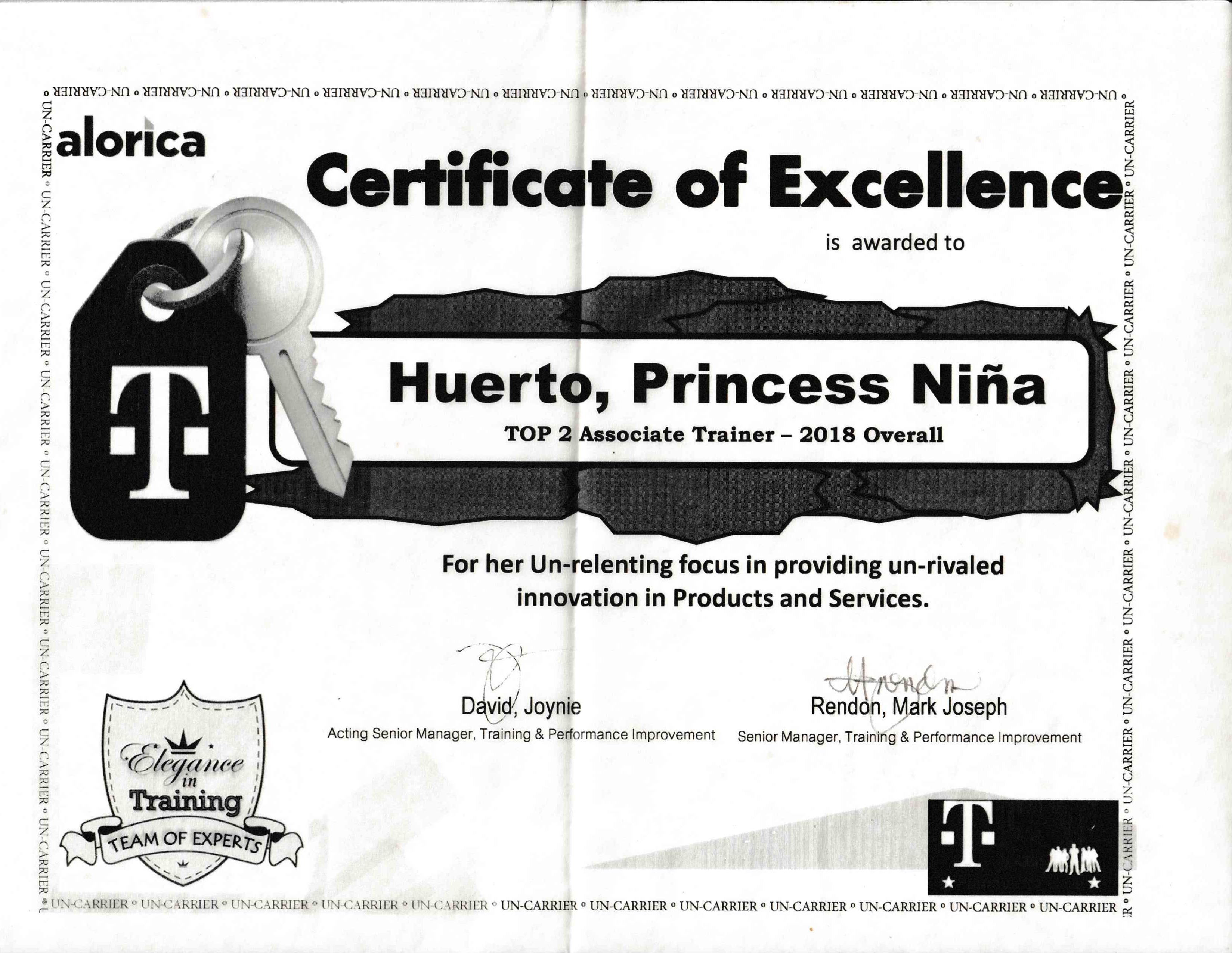 Top 2 Associate Trainer - 2018 Overall