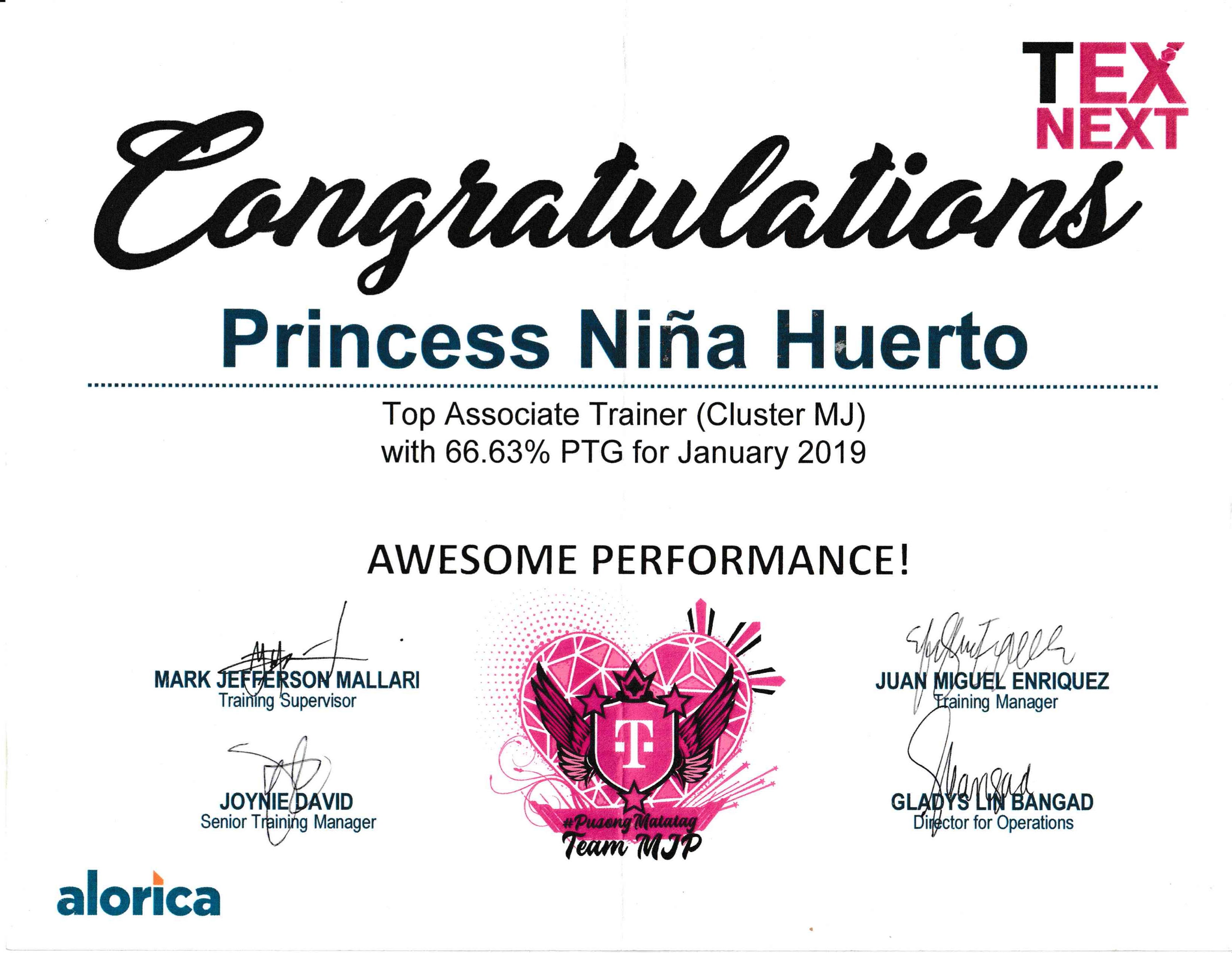 Top Associate Trainer - January 2019