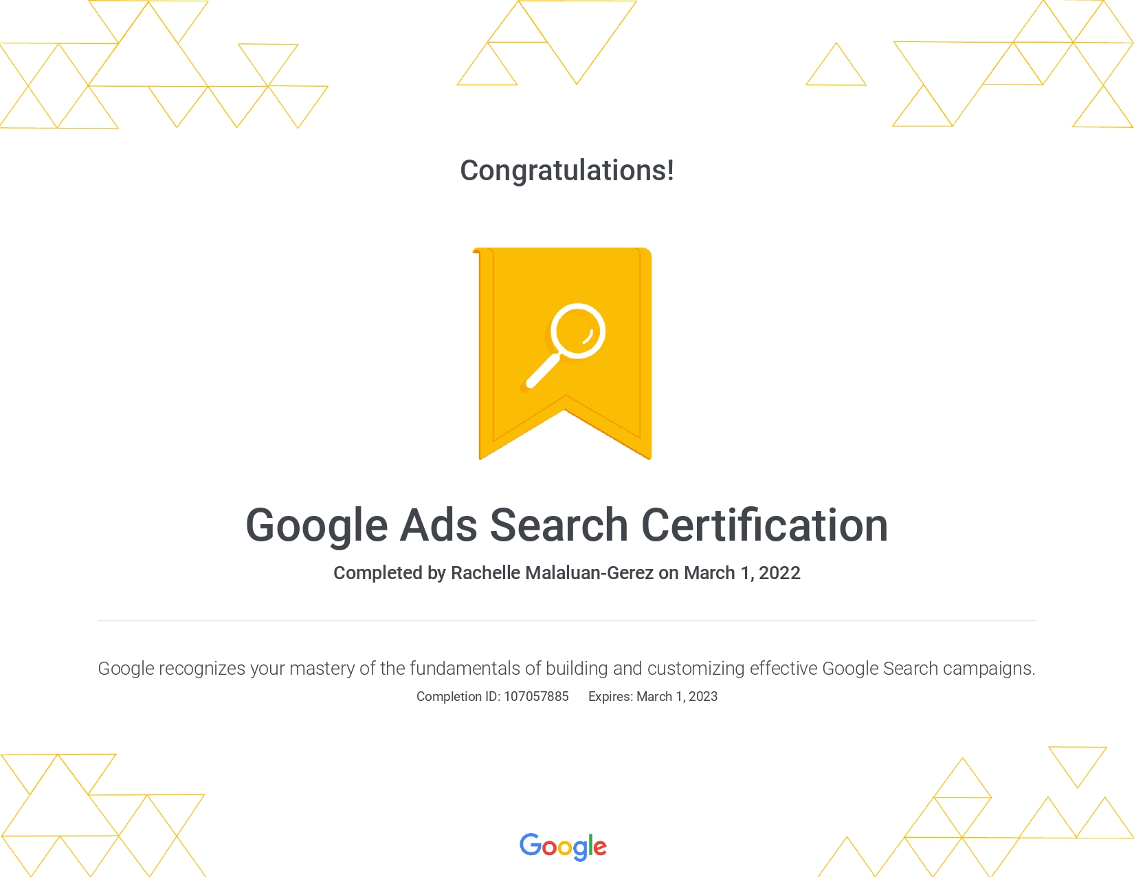 Google Ads Search Certification