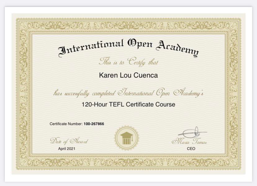 Foreign Language Certificate - April 2021