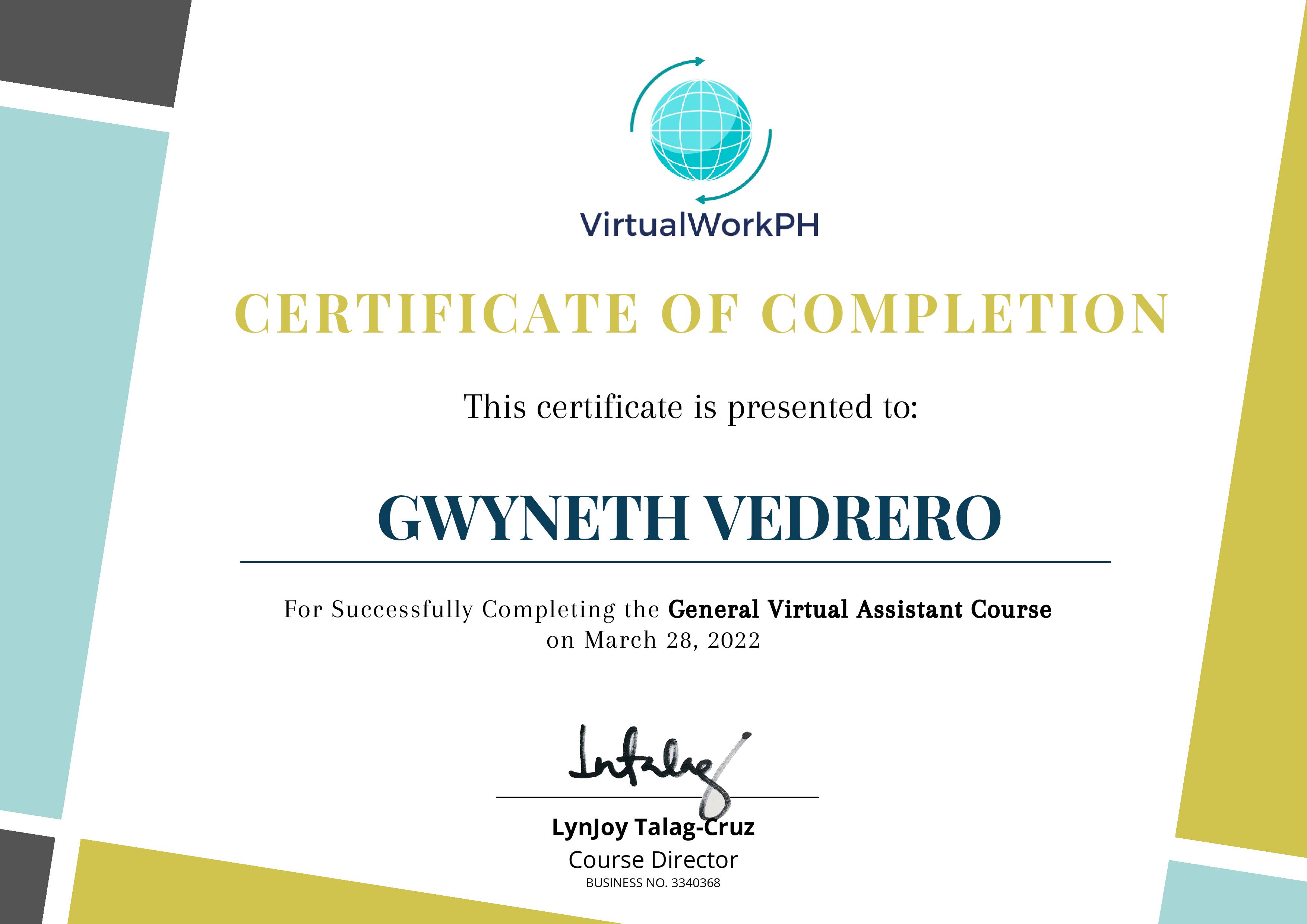 General Virtual Assistant Certification