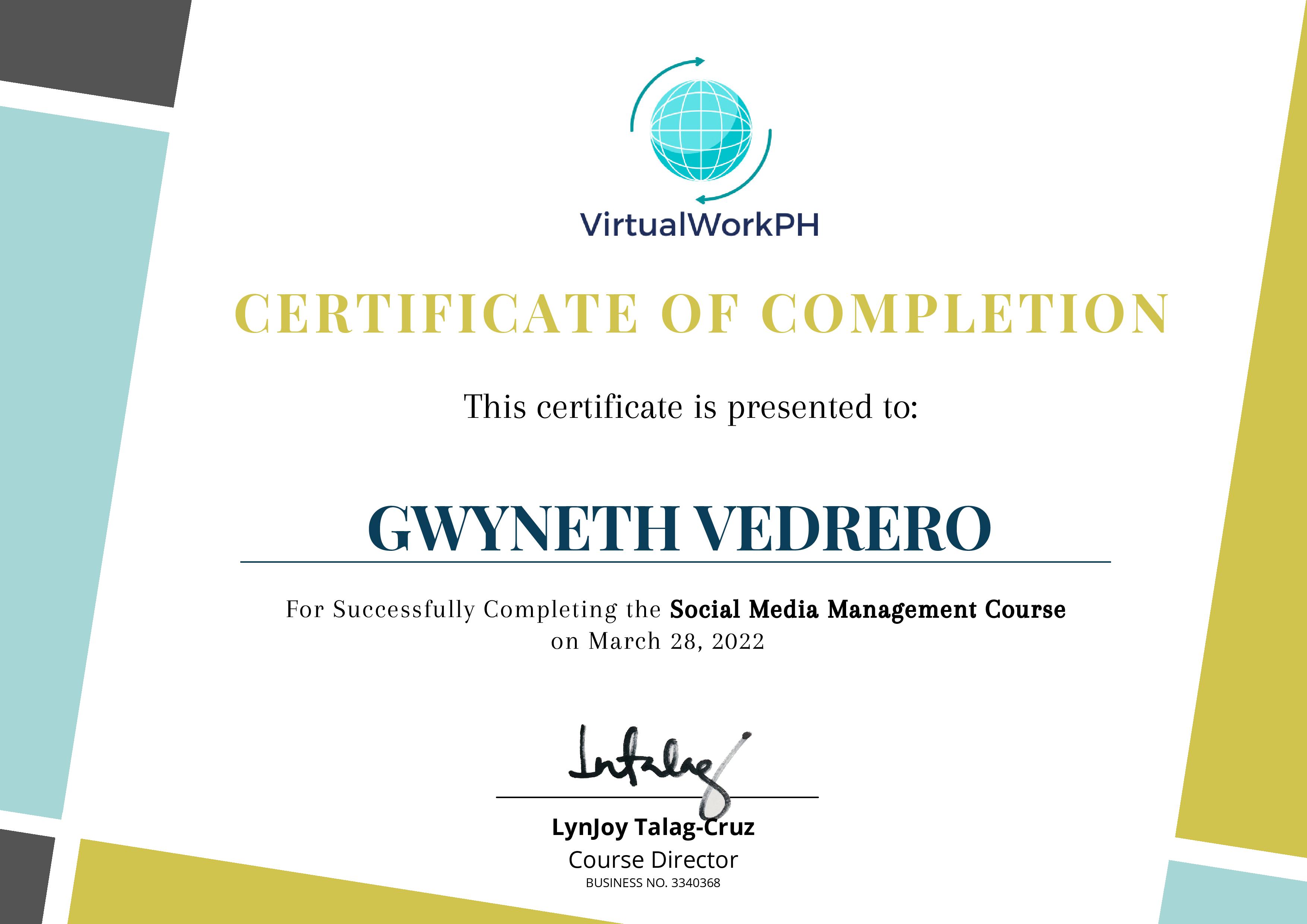 Social Media Manager Certification