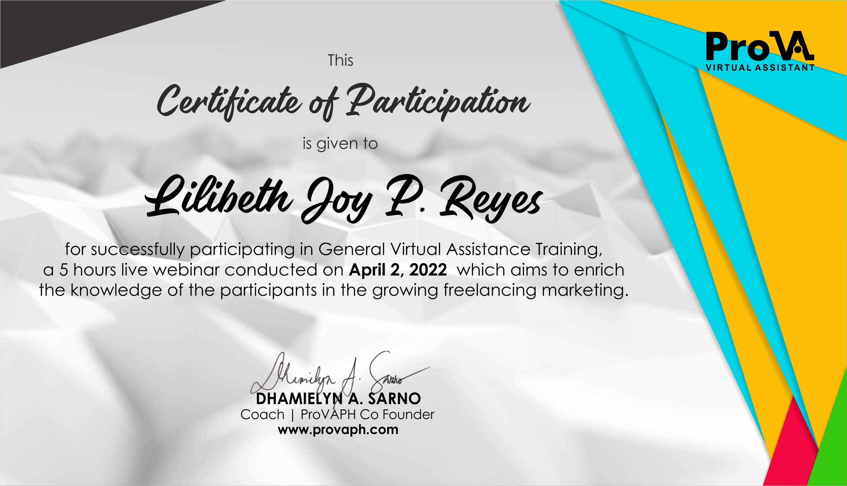 General Virtual Assistance training