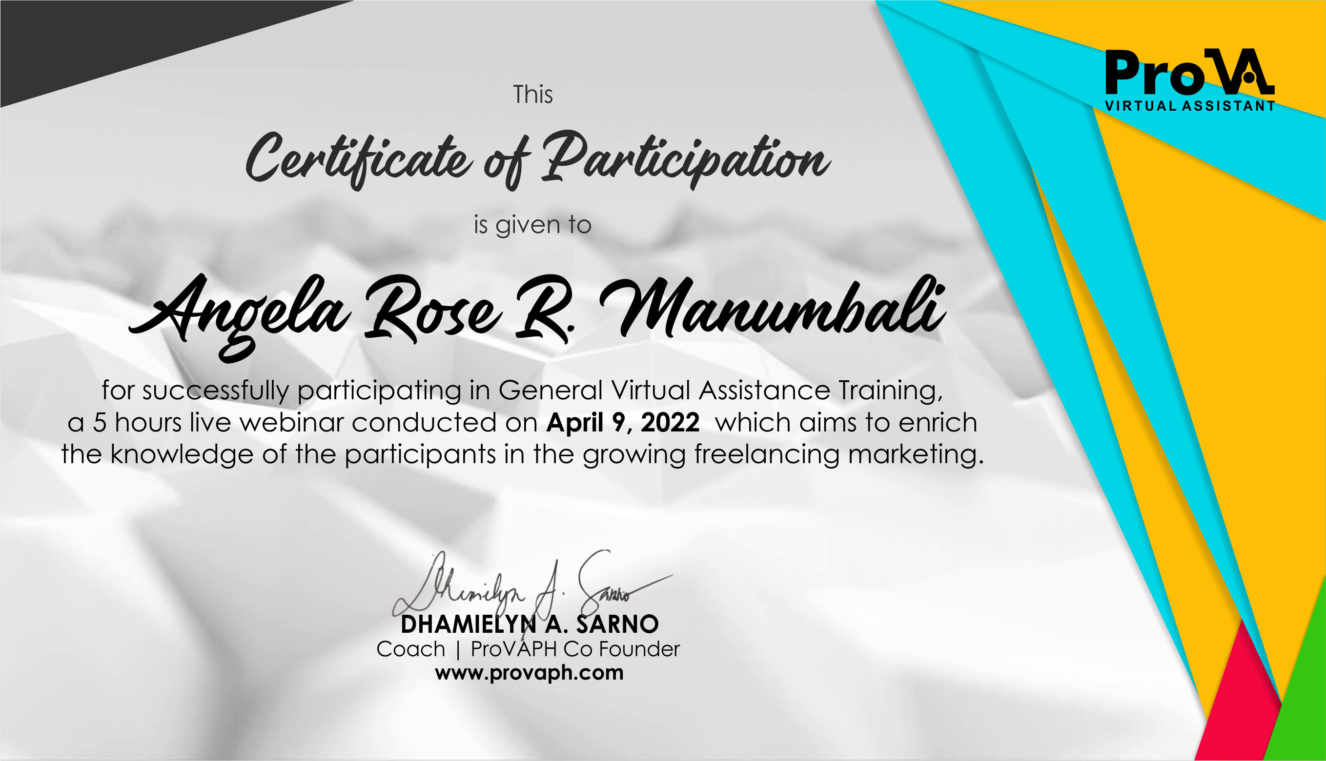 General Virtual Assistance Training