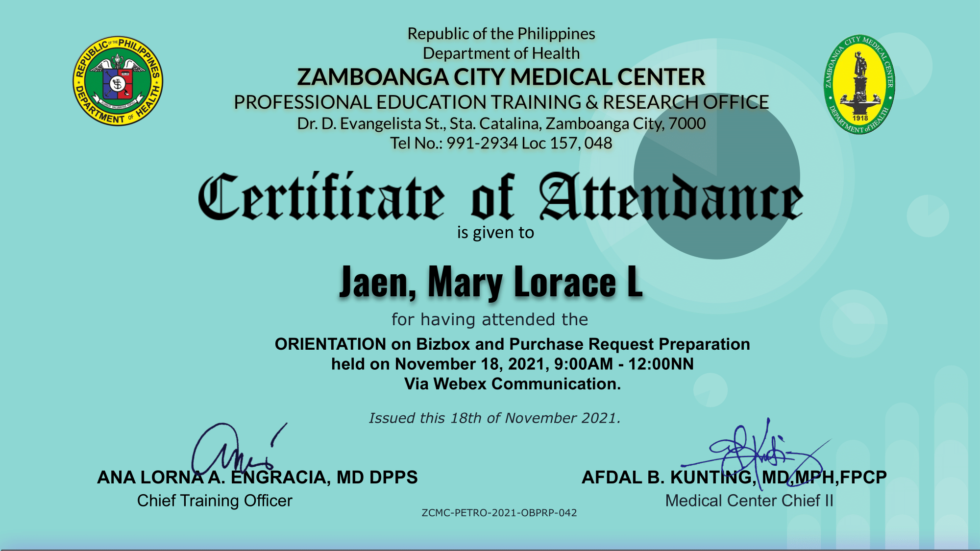 ORIENTATION on Bizbox and Purchase Request Preparation