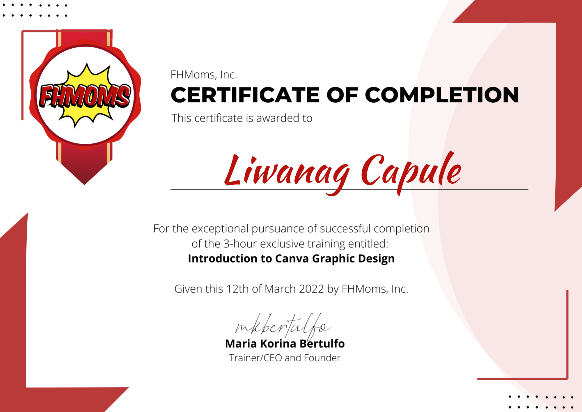 CANVA GRAPHIC DESIGN CERTIFICATE