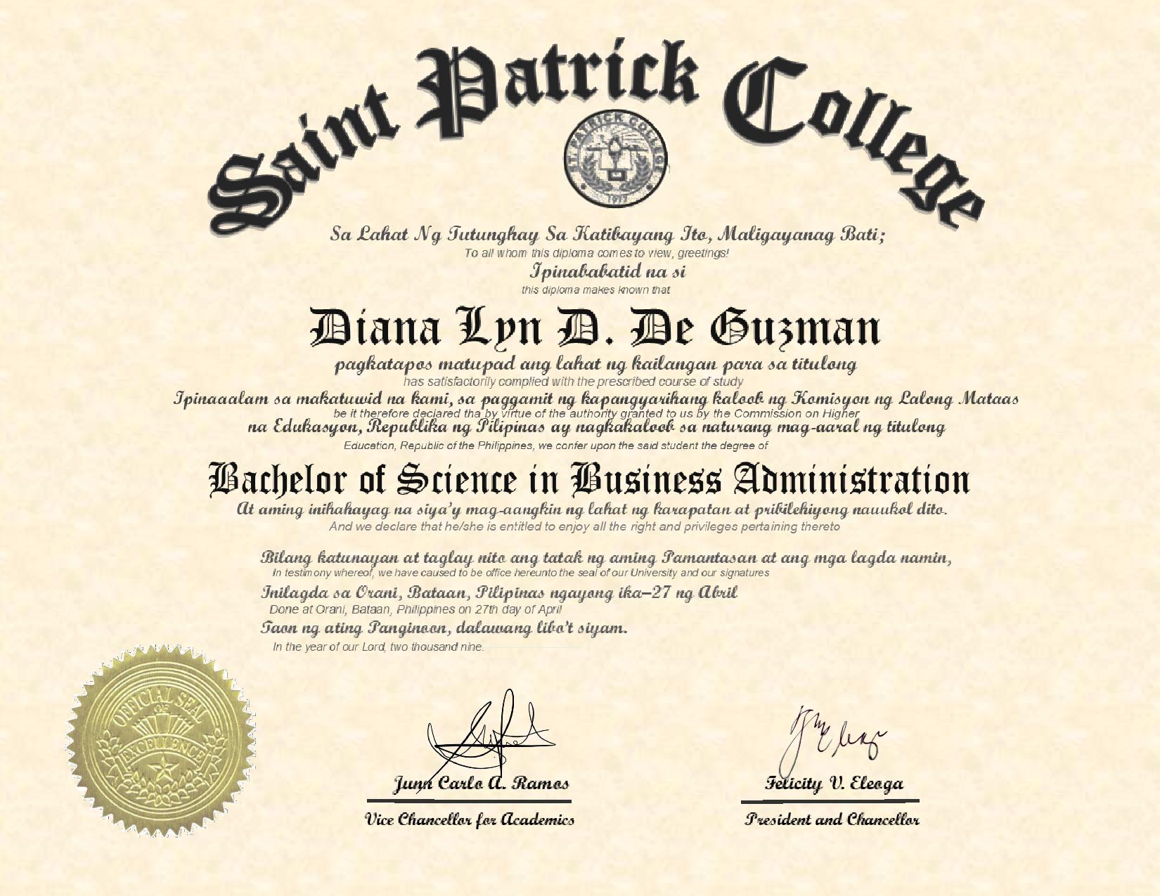 Diana Lyn Alcera (Diploma)