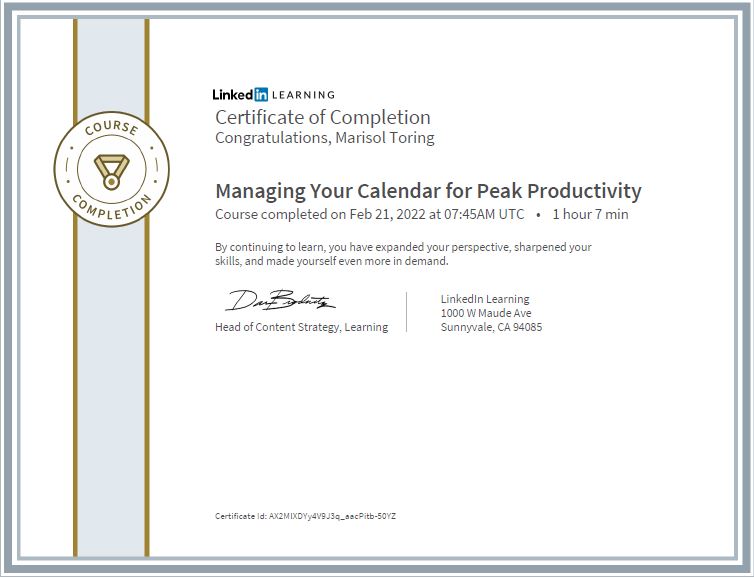 Managing Your Calendar for Peak Productivity