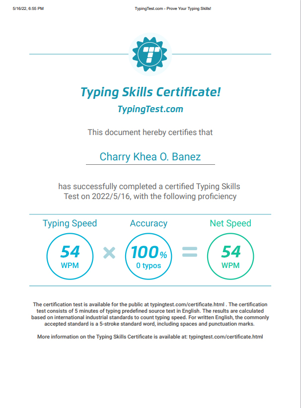 MY TYPINGTEST RESULT