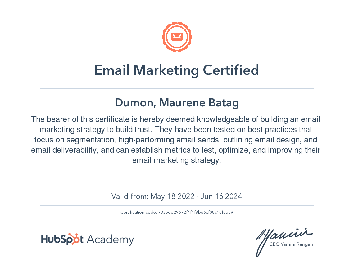 Email Marketing Certified