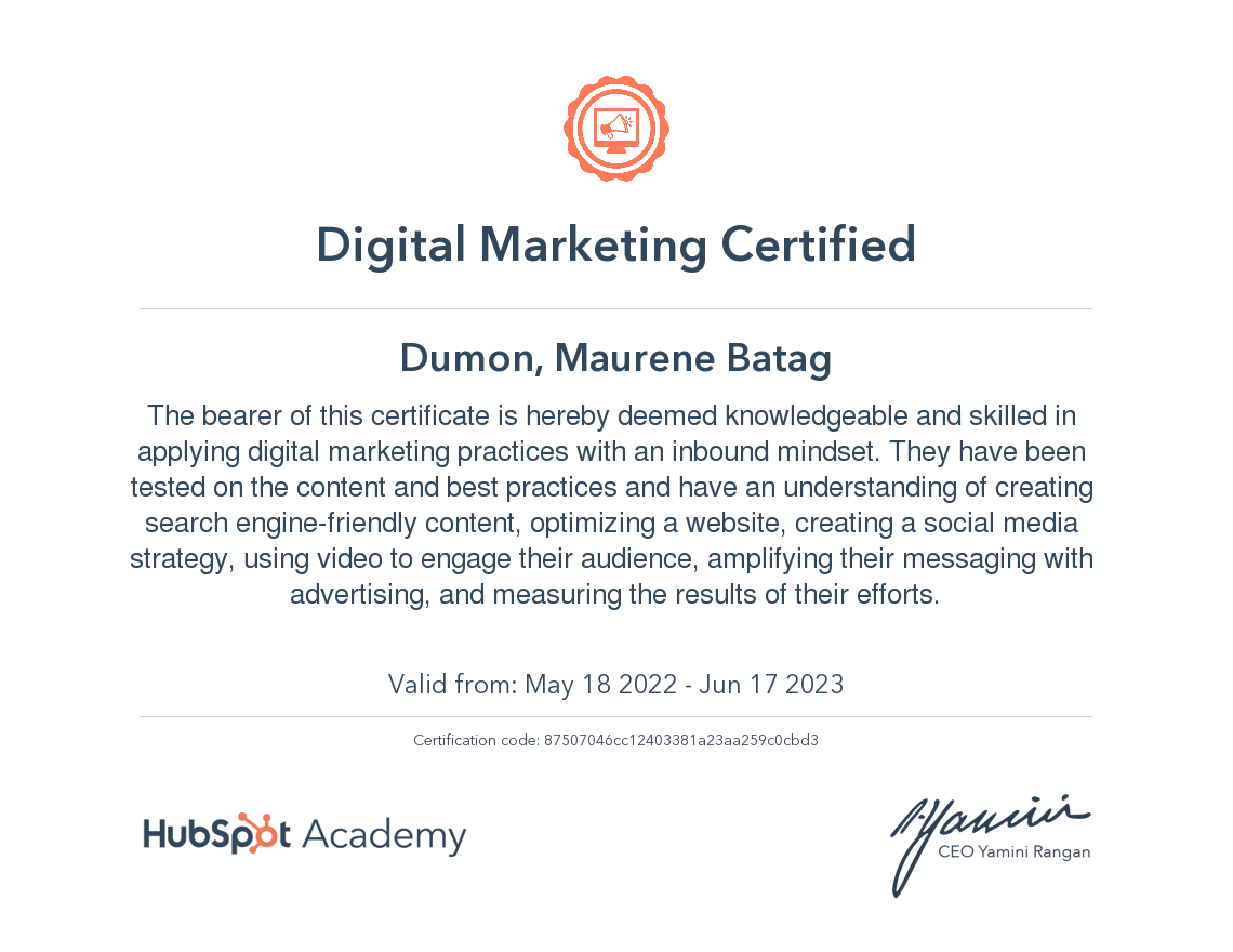 Digital Marketing Certified