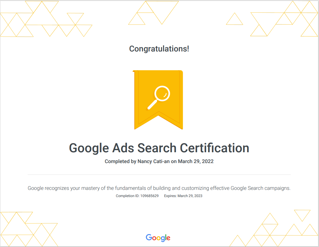 Google Ads Search Certification