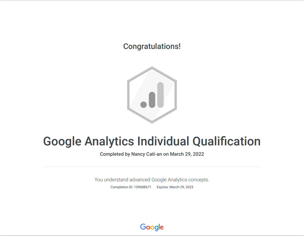 Google Analytics Individual Qualification