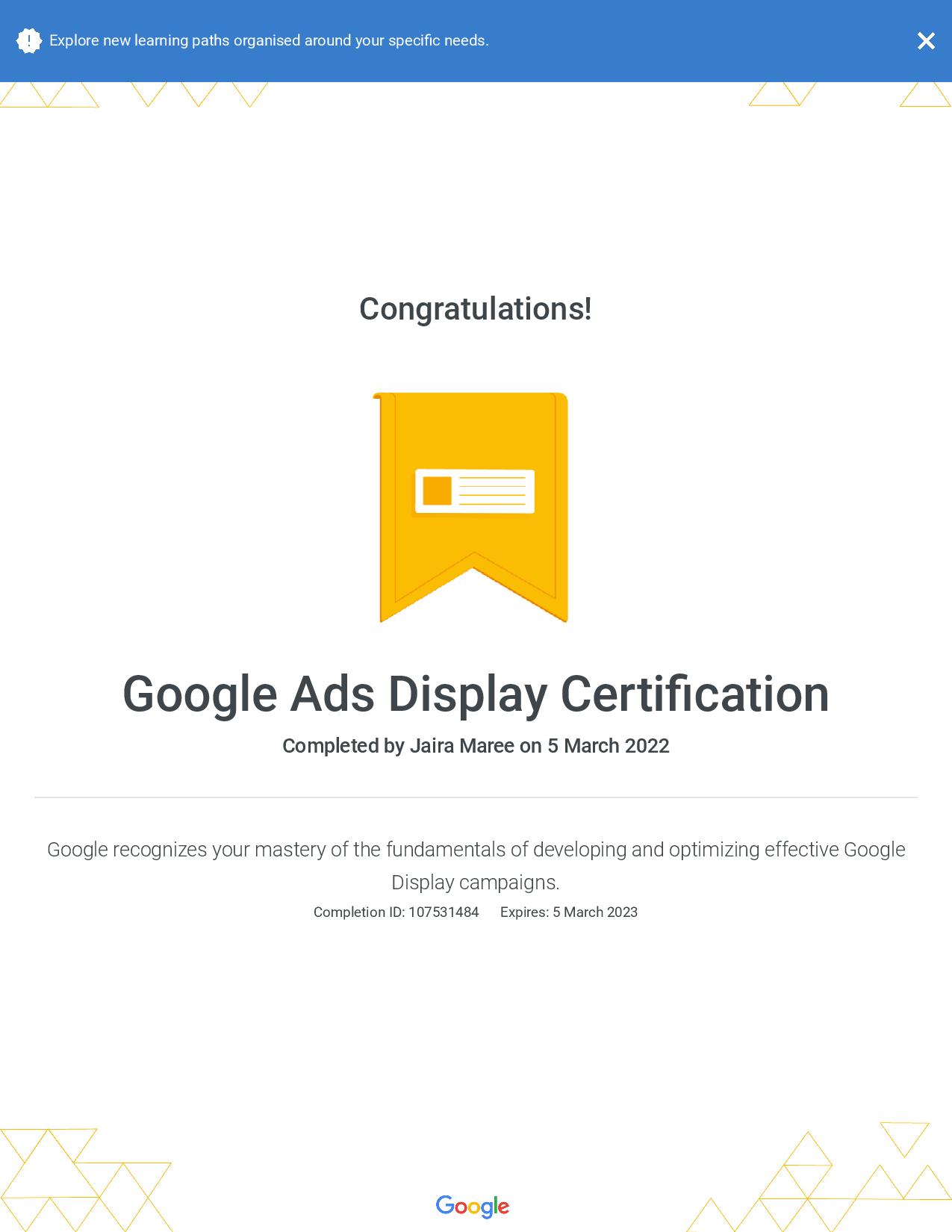 Google Ads Display Certification