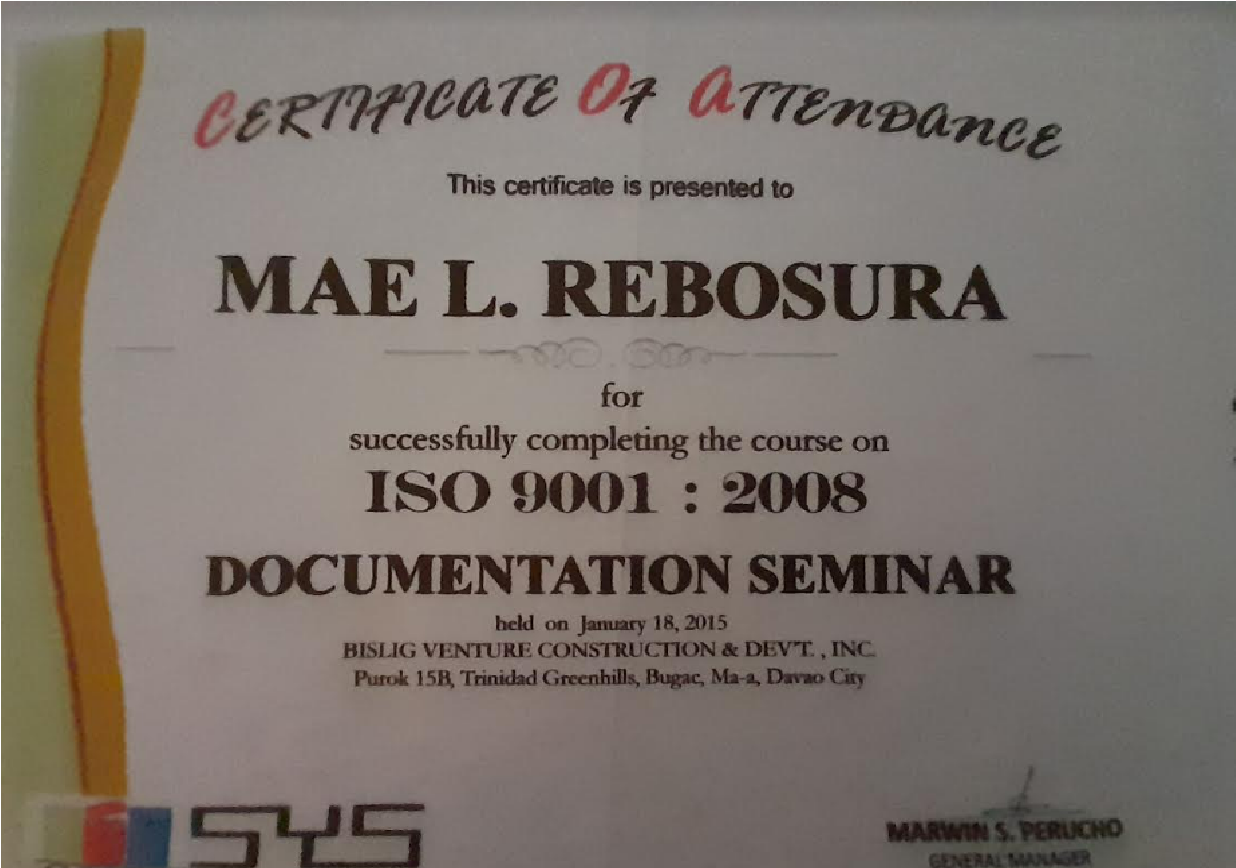 ISO 9001:2008 Documentation Seminar