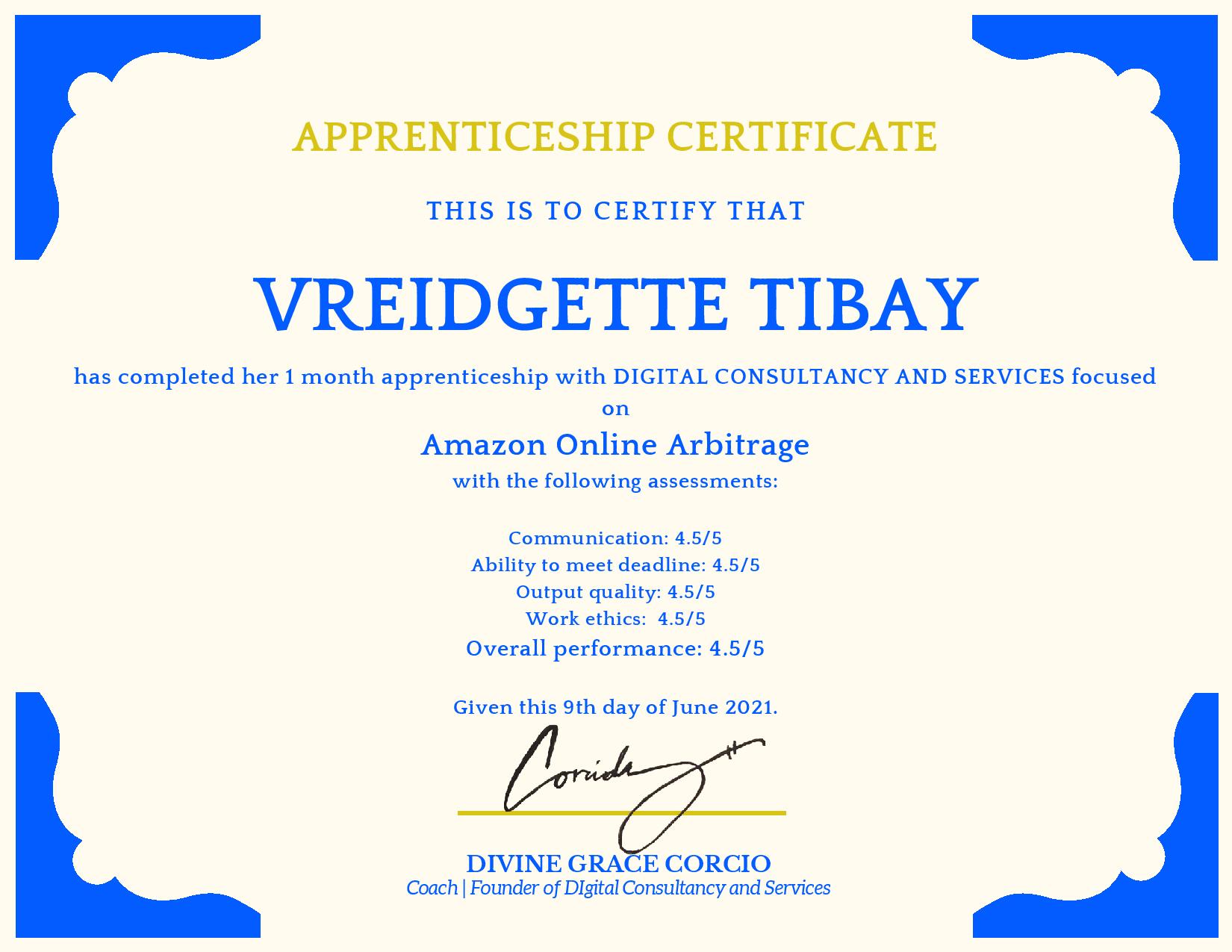 Apprenticeship Certificate