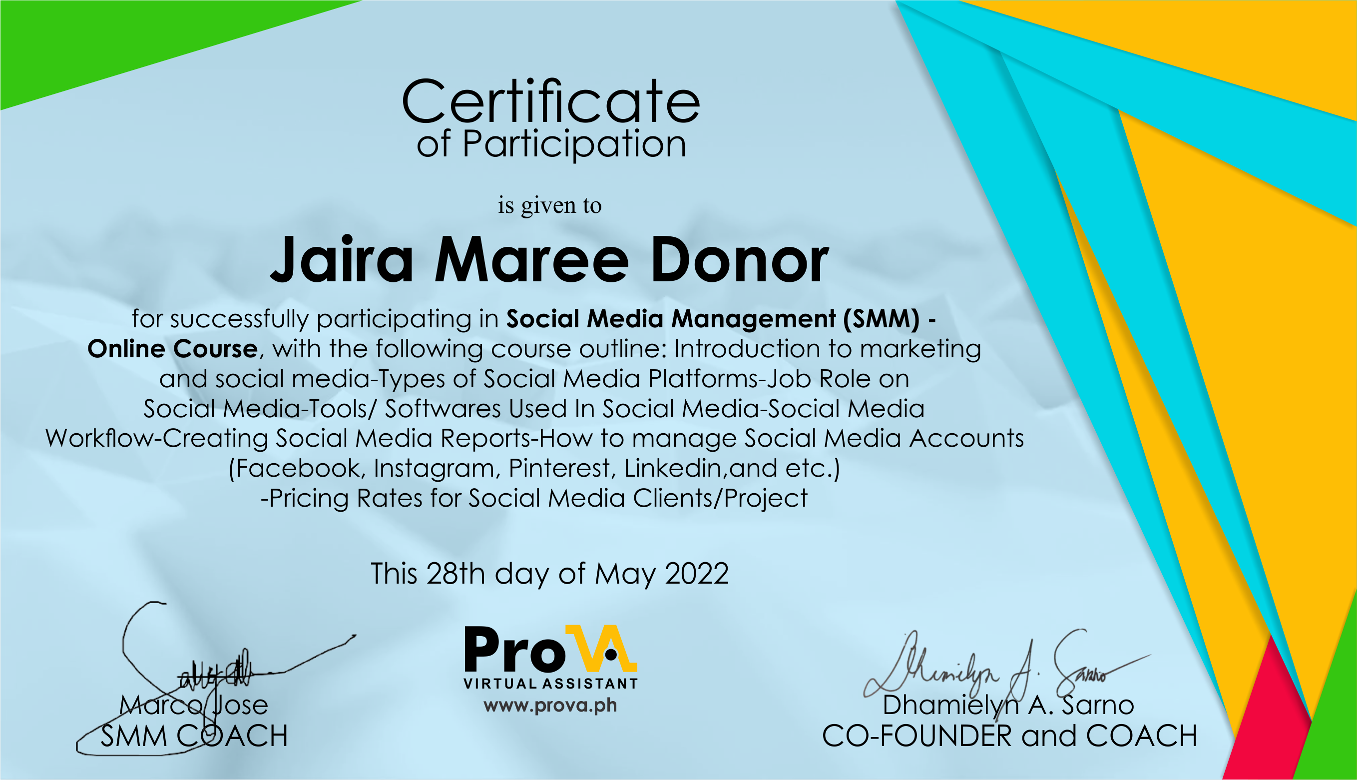 Pro VA In Depth Social Media Management Training