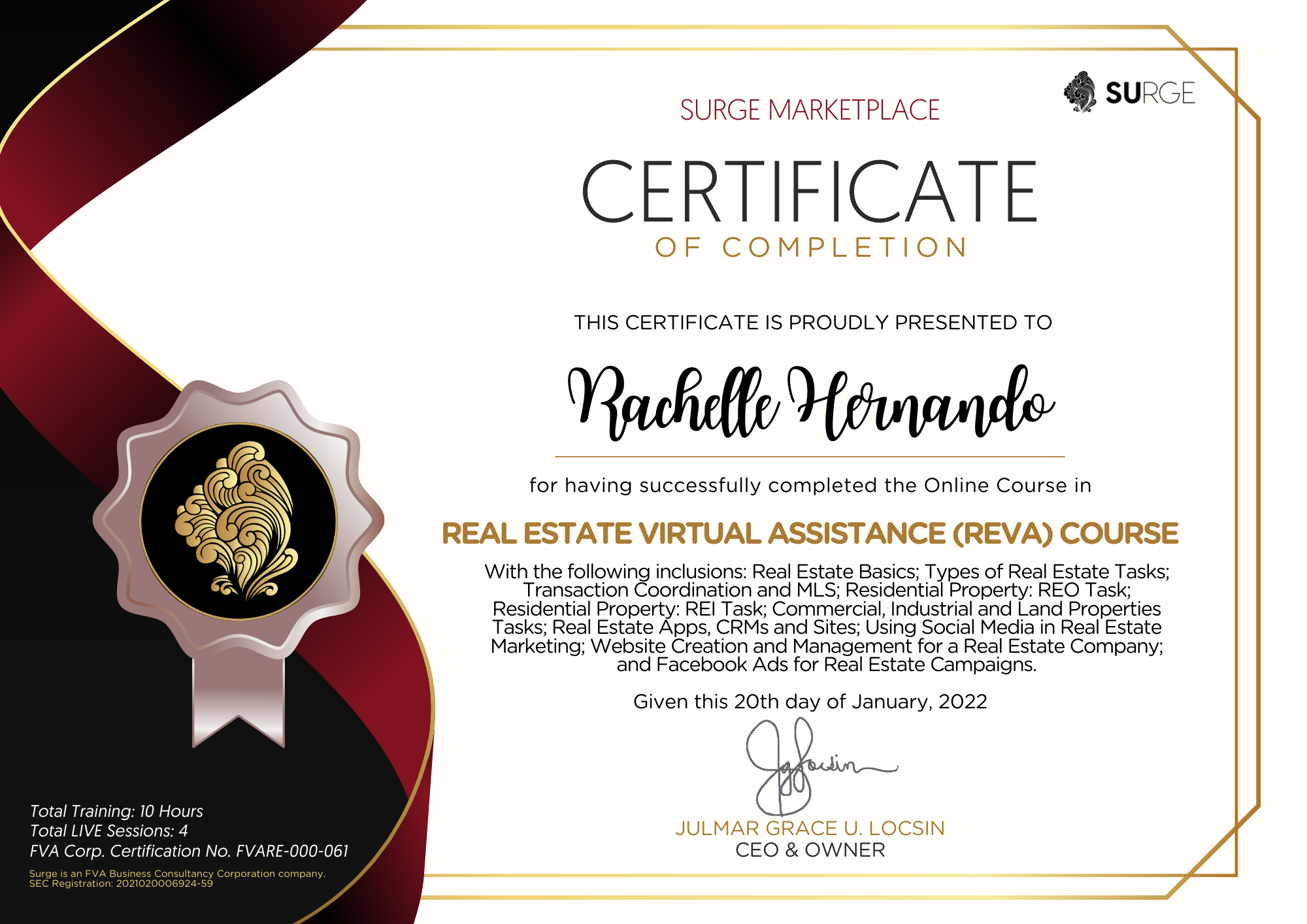 Real Estate Virtual Assistance (REVA) Course