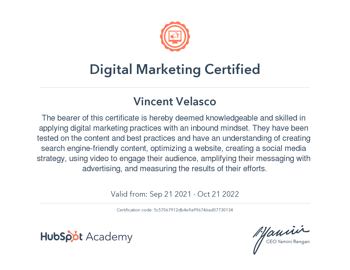 Digital Marketing Certification