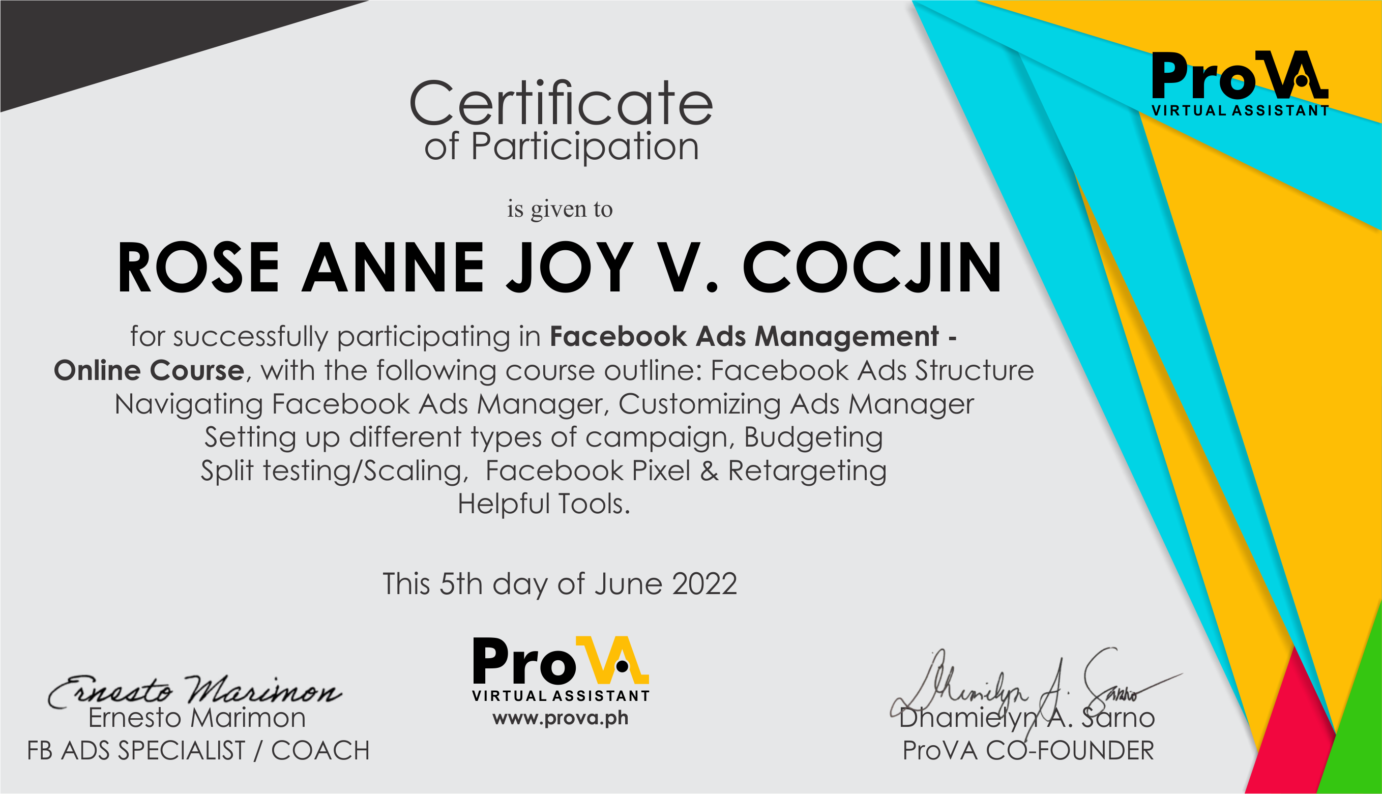 Facebook ads manangement