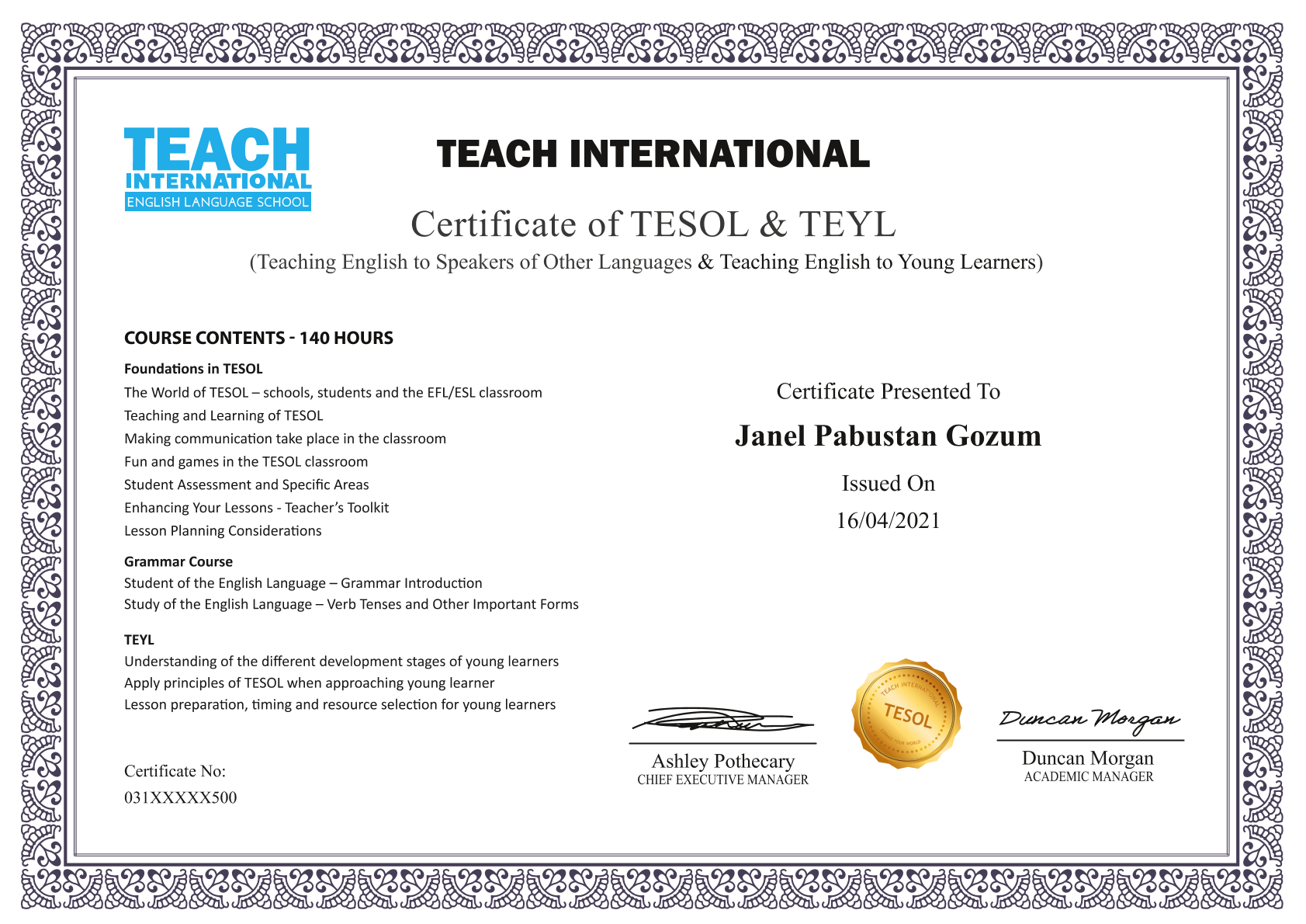 TESOL & TEYL