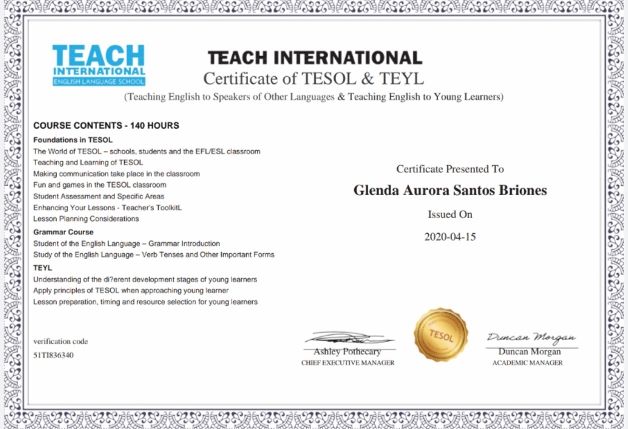 Teaching English to Speakers of Other Languages & Teaching English to Young Learners