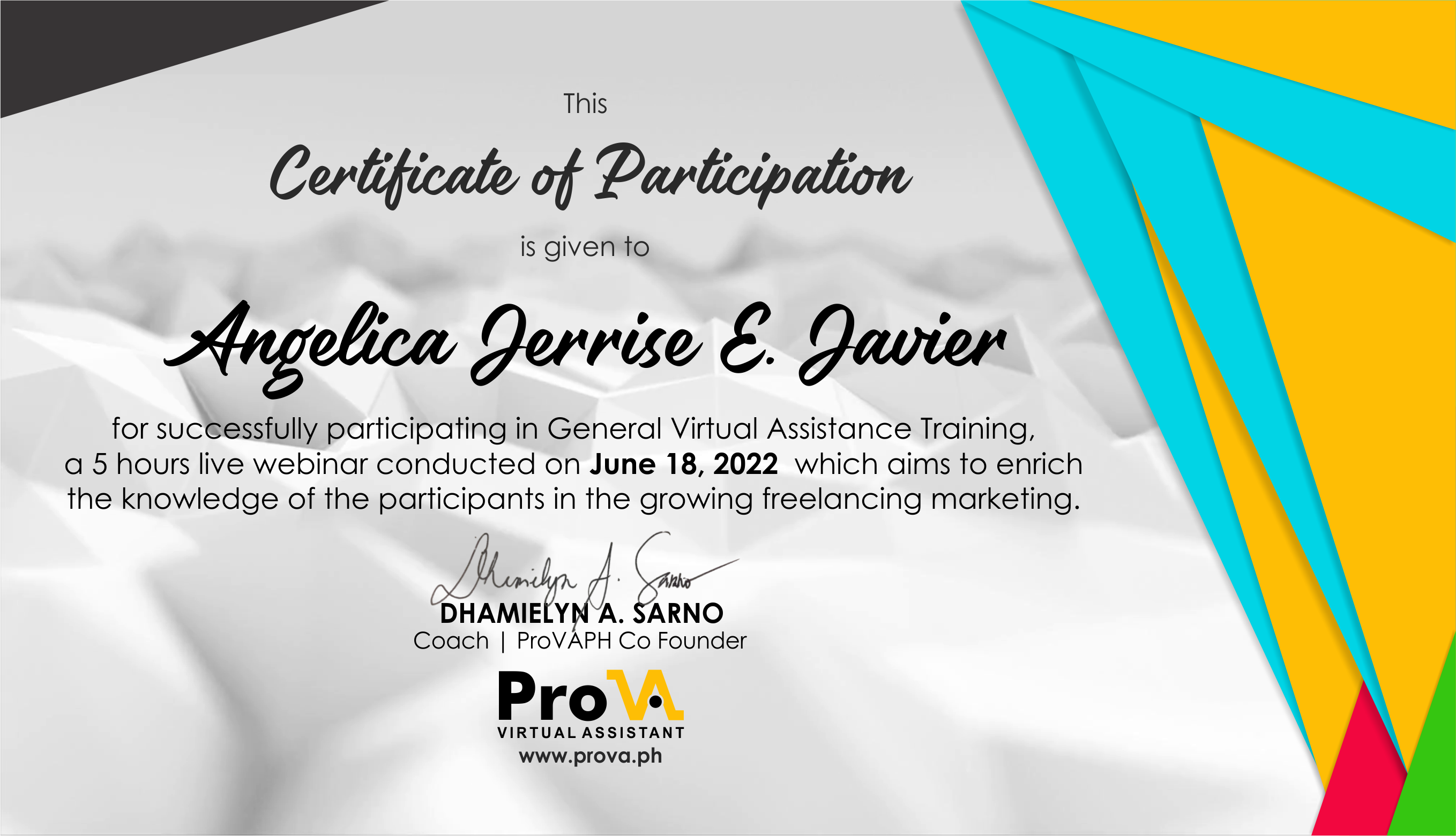 General Virtual Assistance Training Course