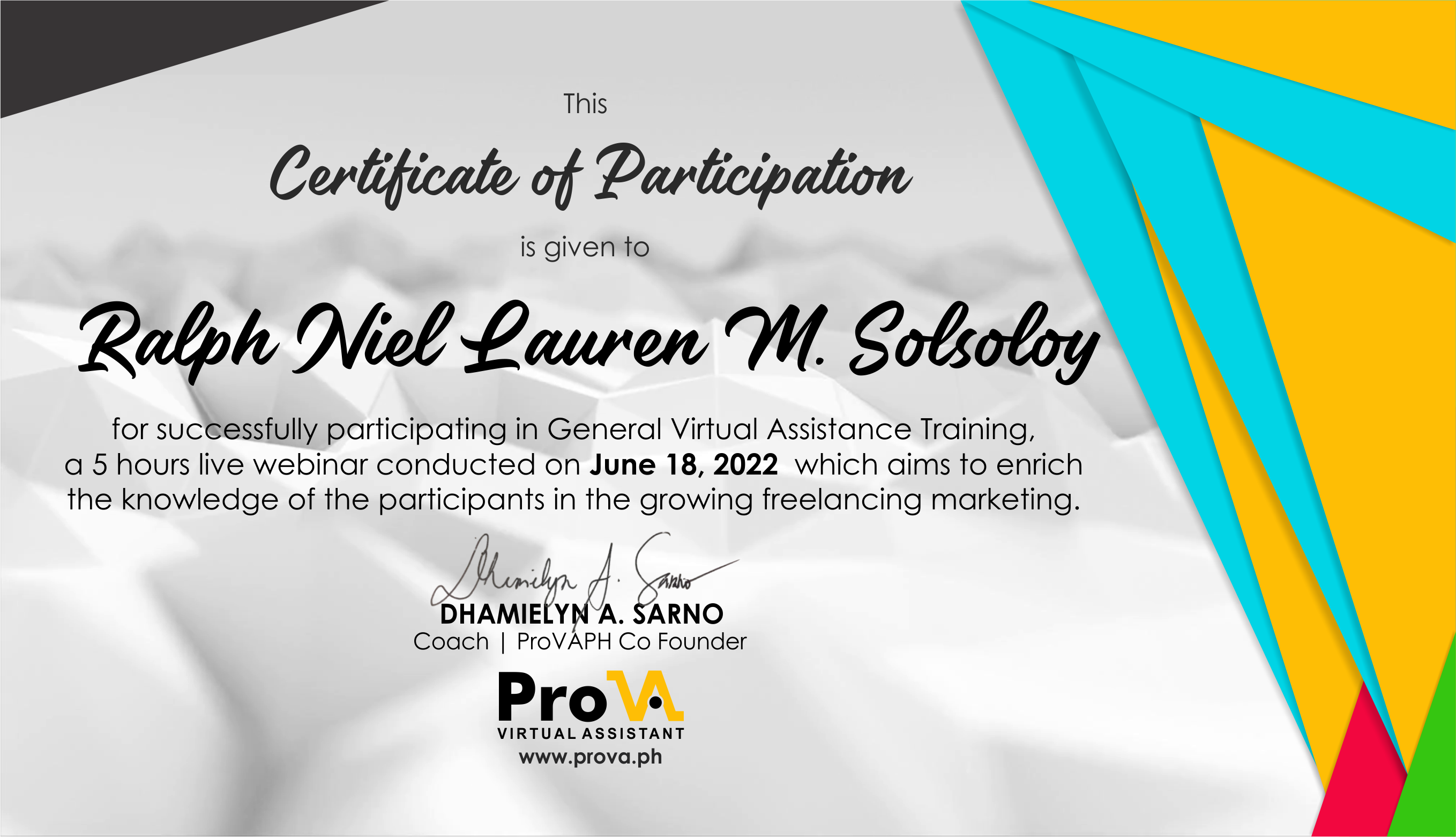 General Virtual Assistance Training