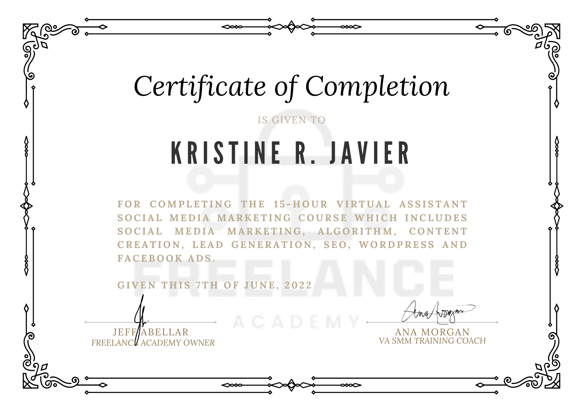 Certificate