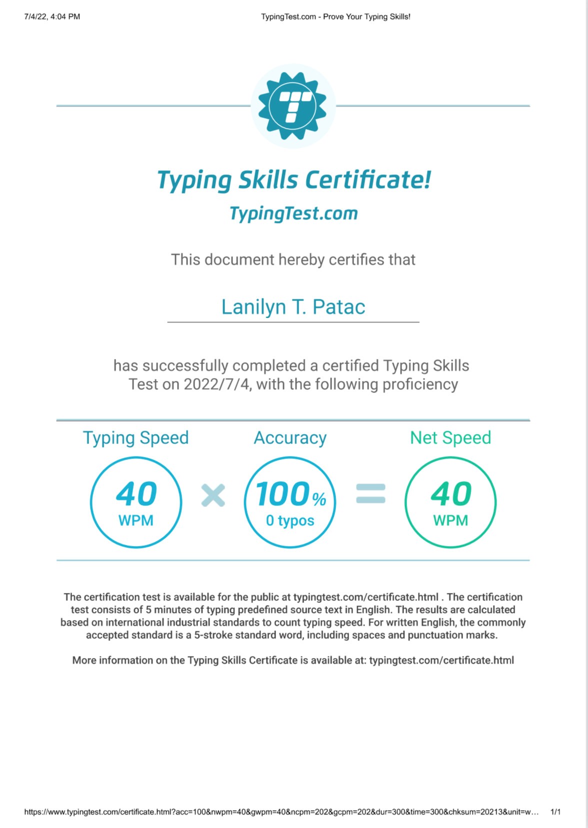 TYPING TEST