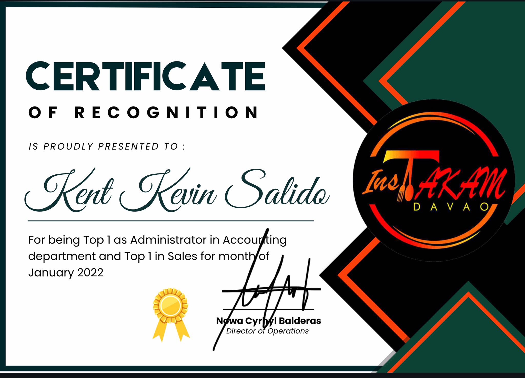 Top 1 Administrator and Sales