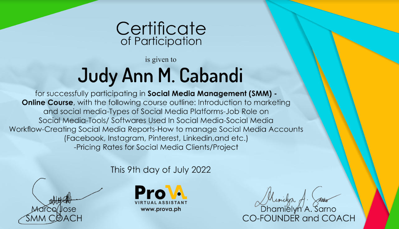 Social Management Course-ProVA