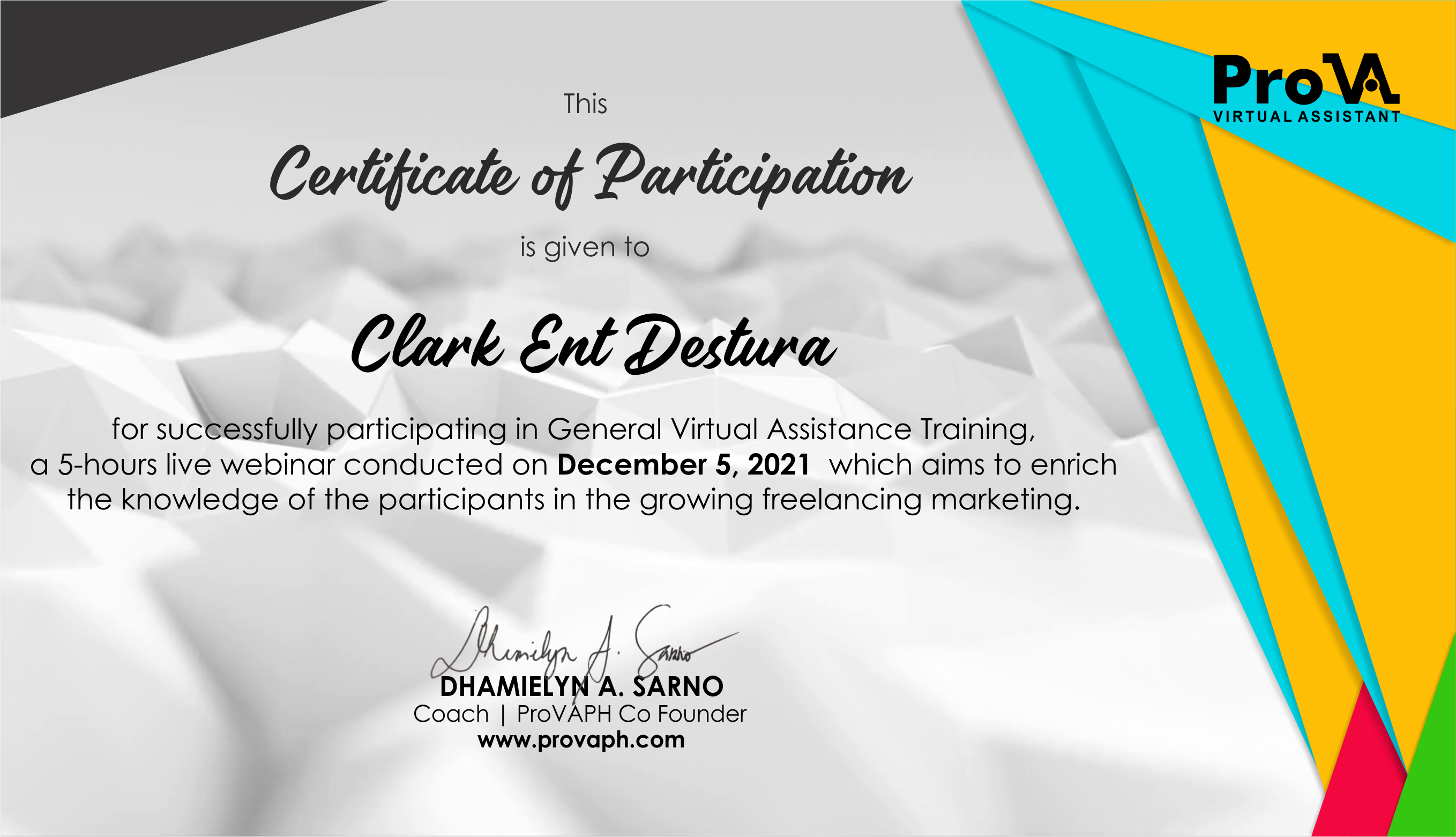 General VA Certification