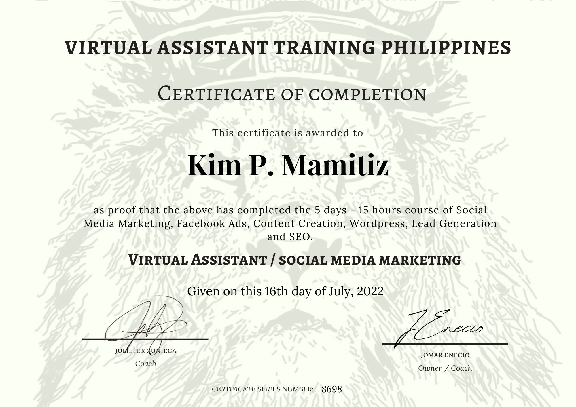 Virtual Assistant and Social Media Marketing Training