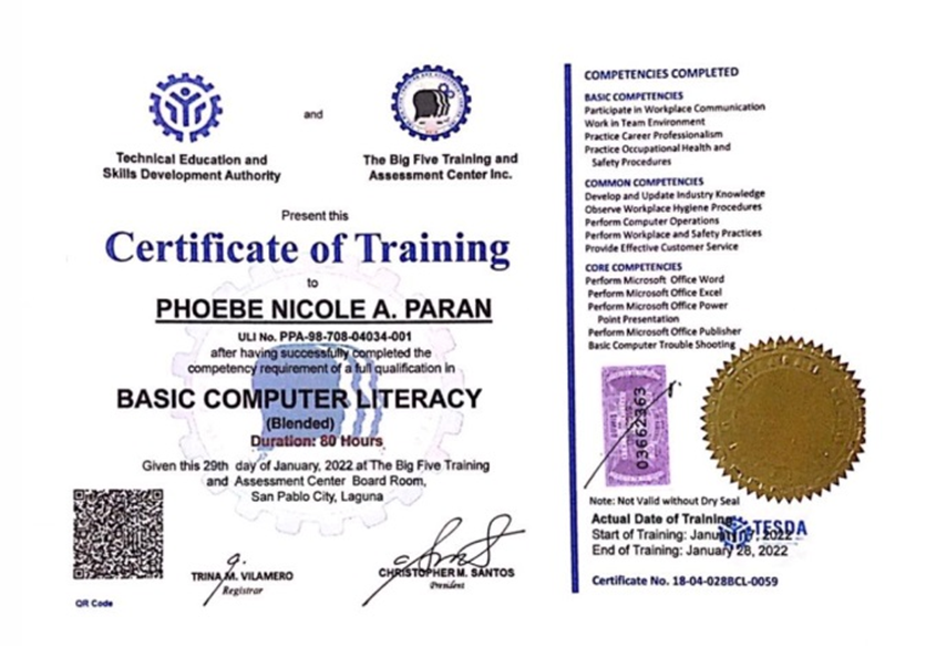 Certificate