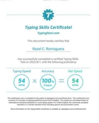 Typing  Test Result