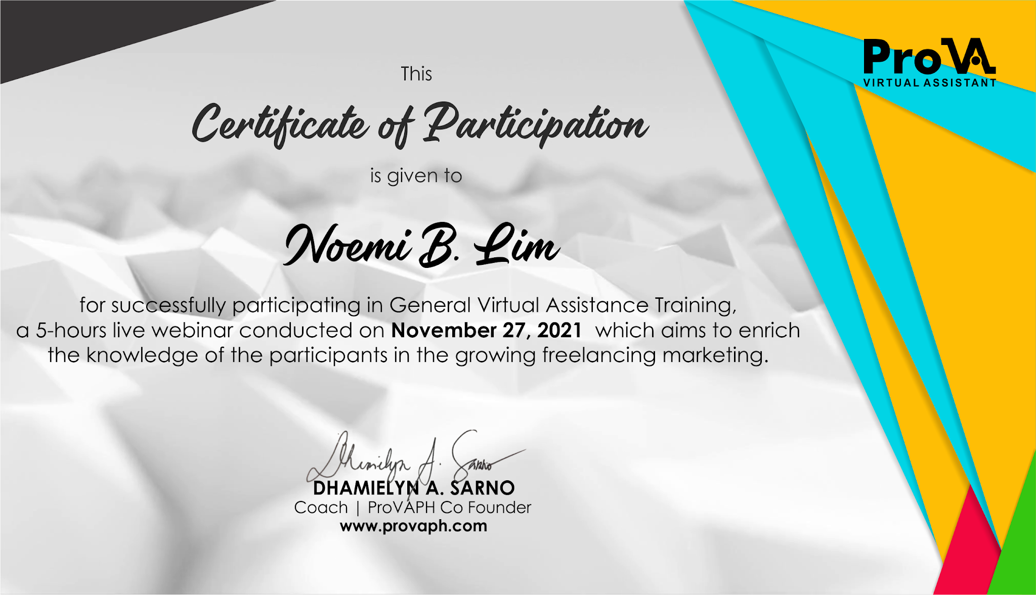 General Virtual Assistance Training