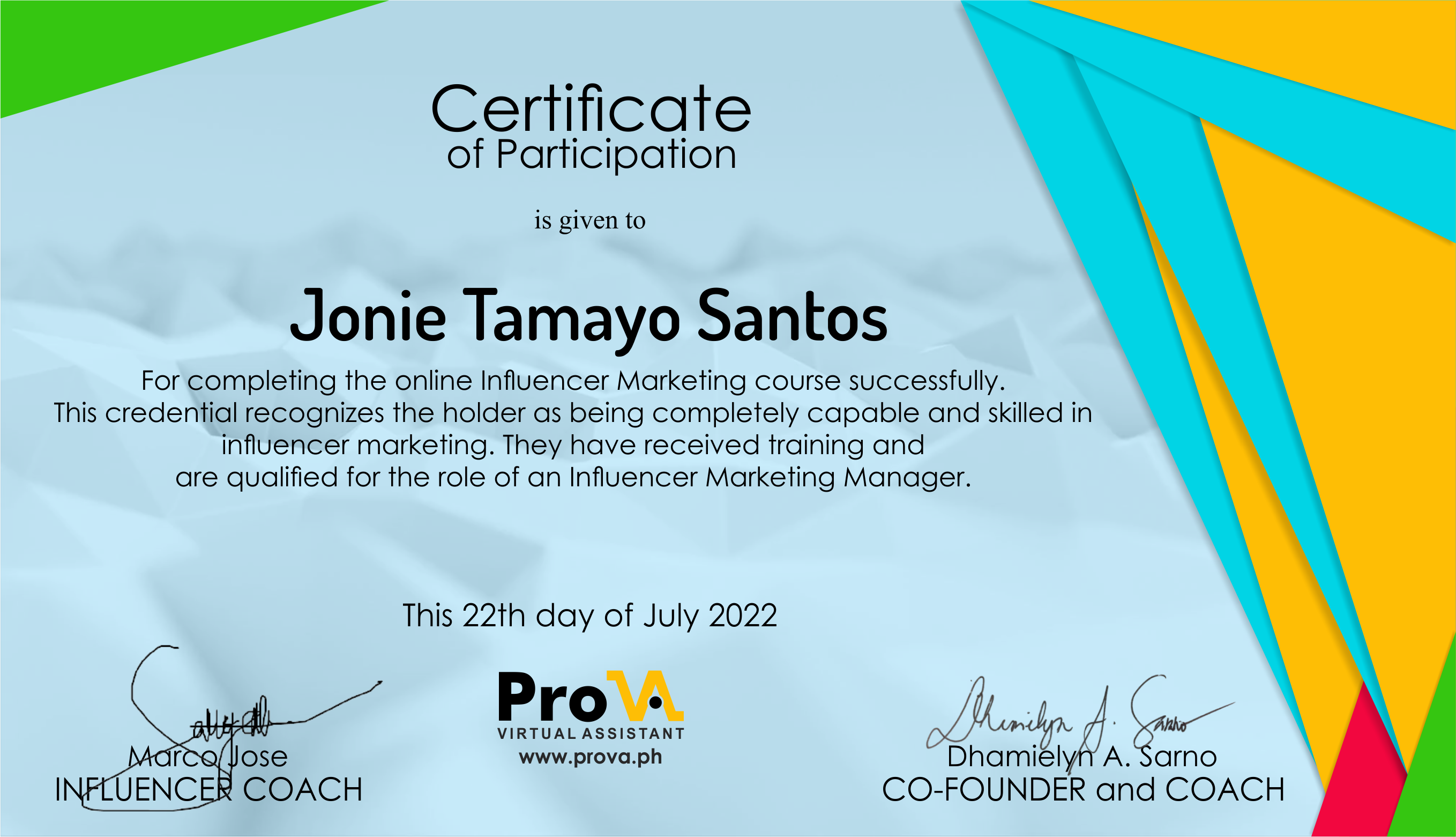 Influencer Marketing Certificate