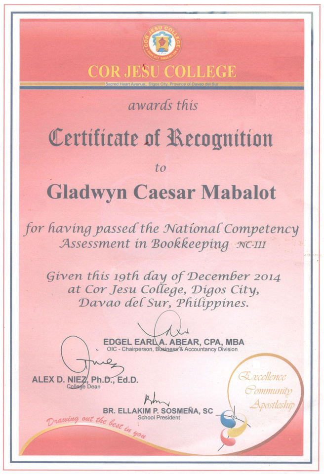 National Competency Assessment in Bookkeeping - NCIII
