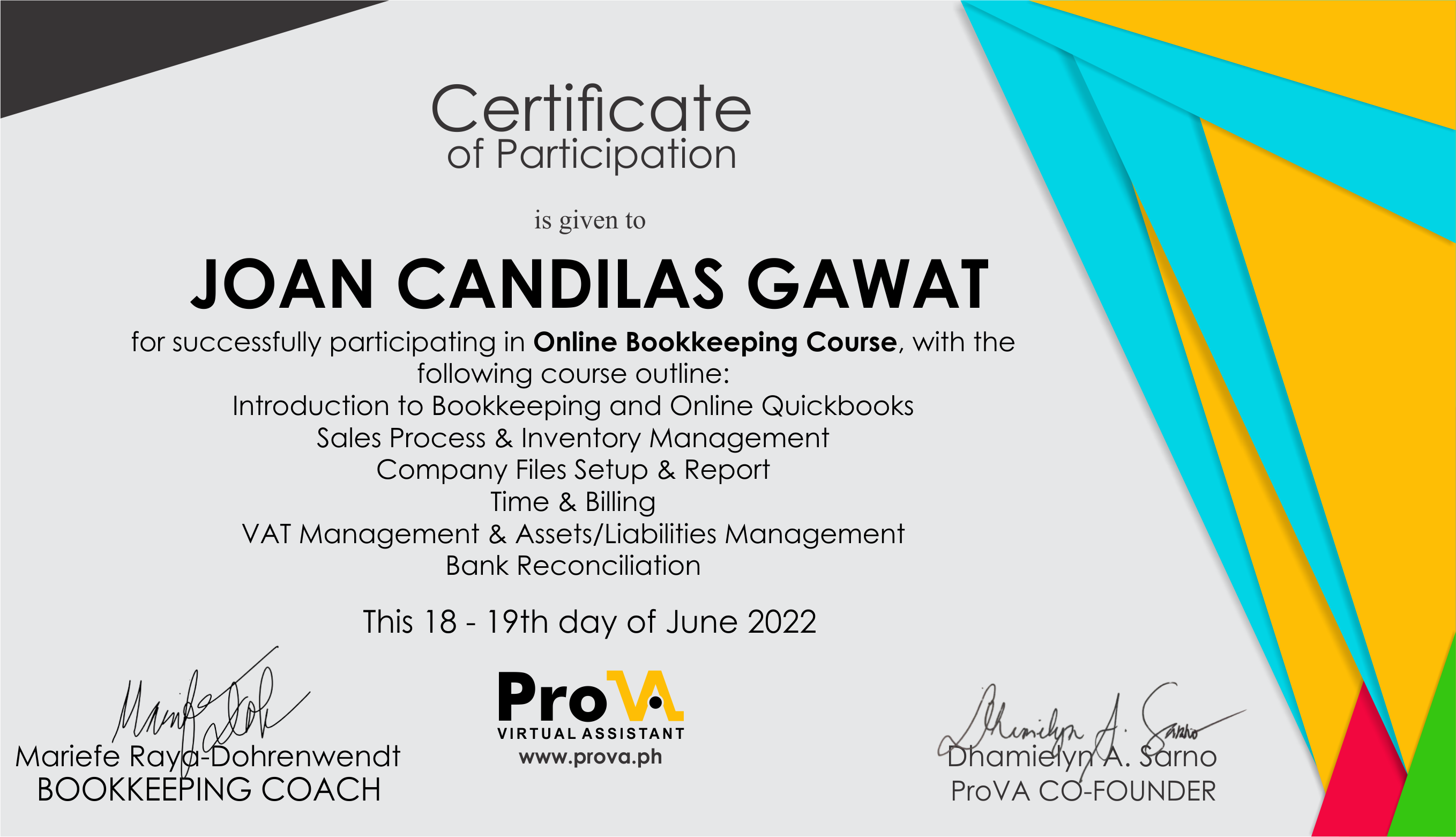 ProVA (Paid QuickBooks Workshop)