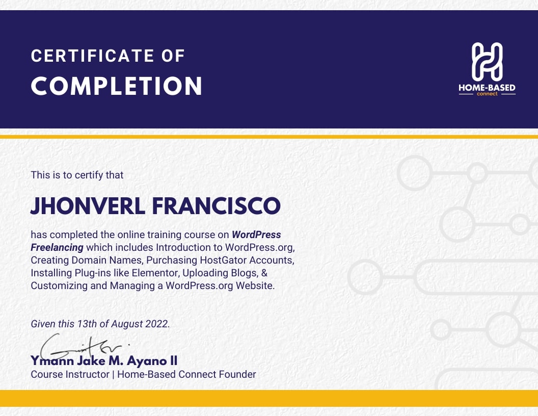 WordPress Certificate