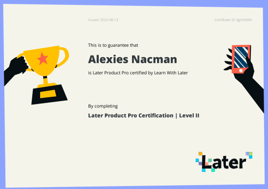 Later Product Pro Certification Level II