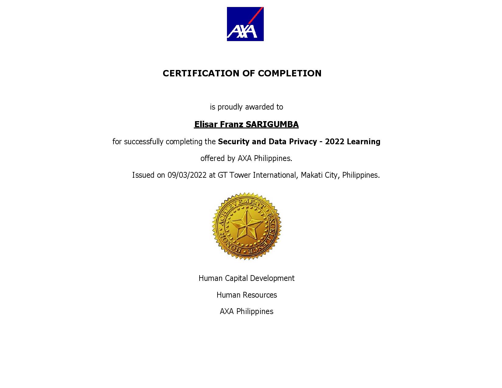 AXA Security and Data Privacy