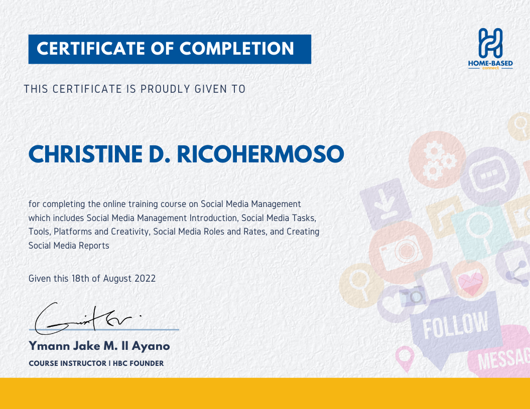 SMM Certificate