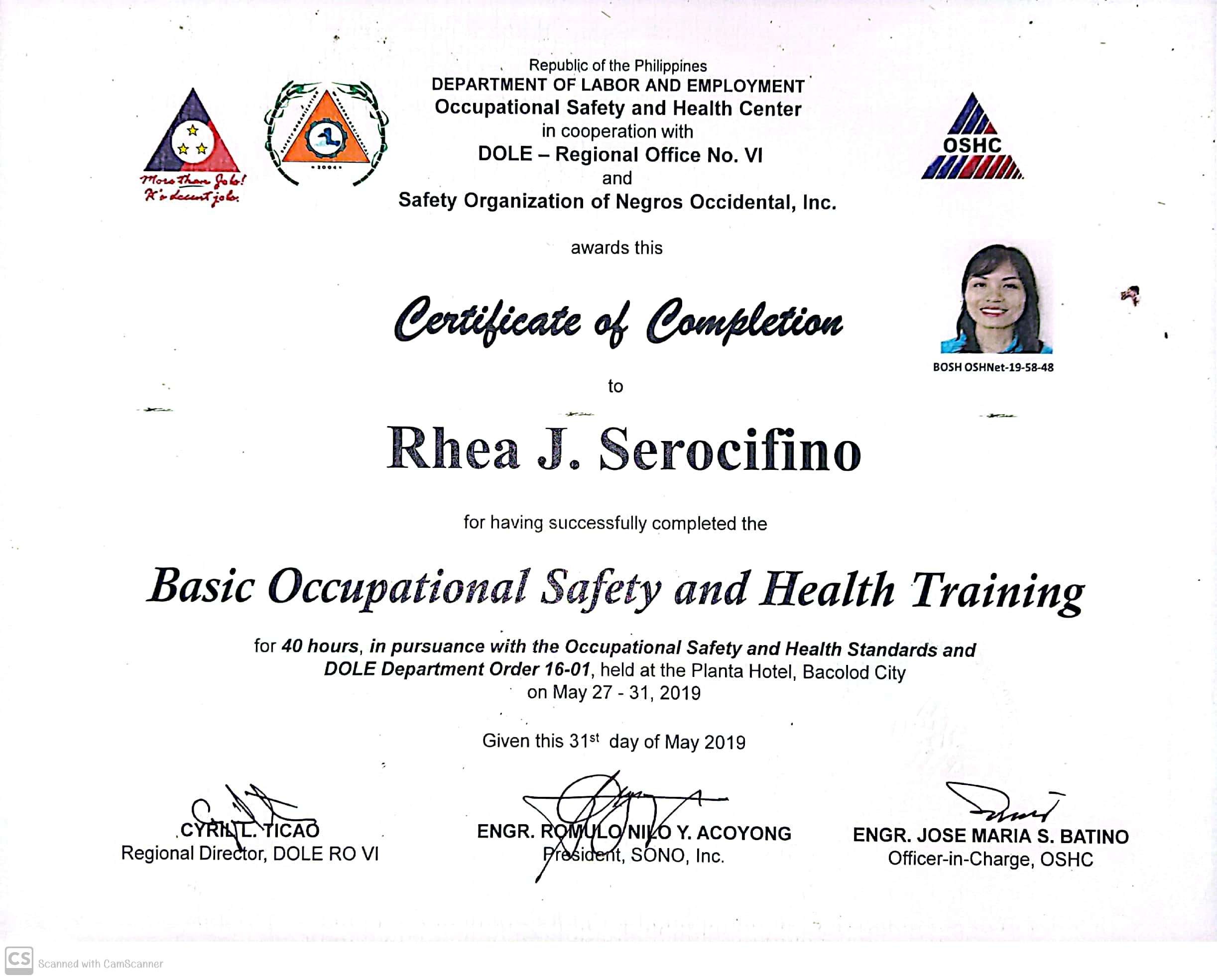 Basic Occupational Safety and Health Training
